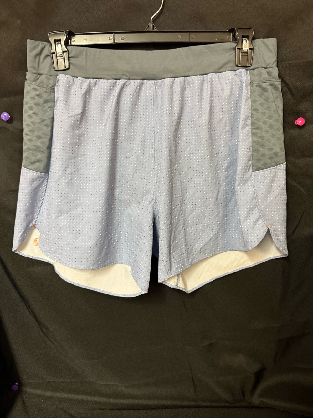 Rabbit Light Blue Women's Athletic Shorts with Gray Waistband